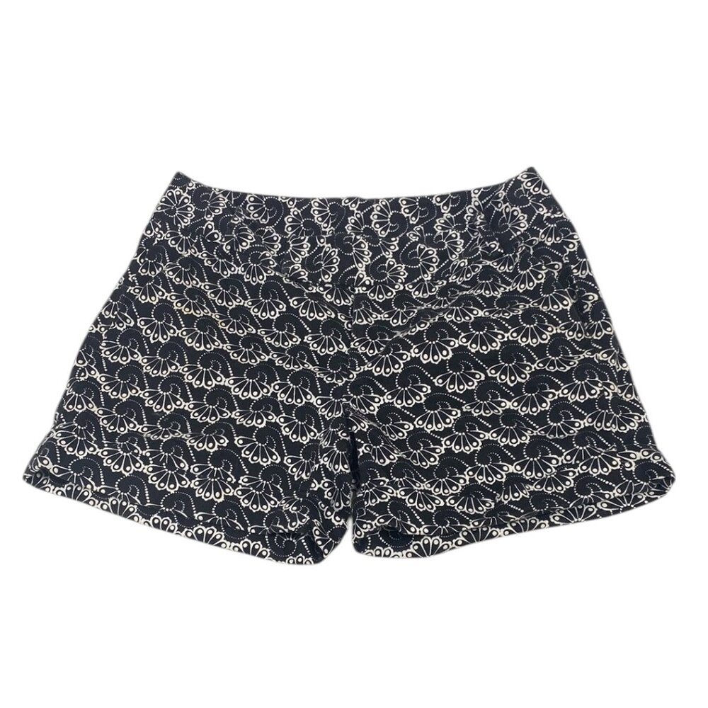 MixIt, Black/White Patterned Women's Cuffed Shorts, side pockets, Size 2